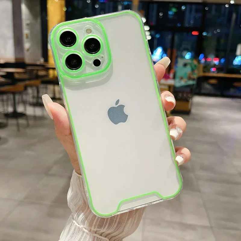 Custodie Fluorescenti morbida in Silicone trasparente luminoso per luce notturna con cover posteriore antiurto per iPhone:  11 12 13 14 Pro Max 15 16 Pro X XR XS